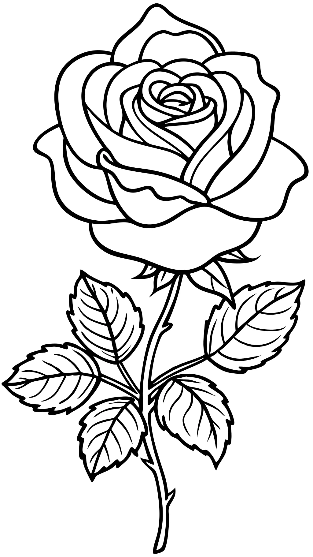 rose coloring book page